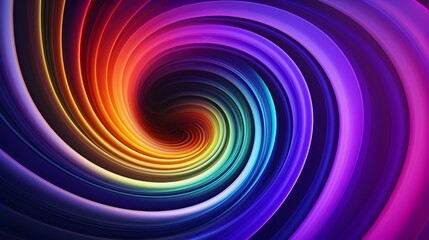 Mesmerizing Cosmic Spiral Vortex of Vibrant Multicolored Energy Waves and Abstract Futuristic Digital Background