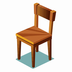 wooden chair isolated on white