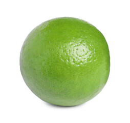 Citrus fruit. One fresh lime isolated on white