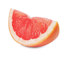 Fototapeta na wymiar Citrus fruit. Slice of fresh grapefruit isolated on white
