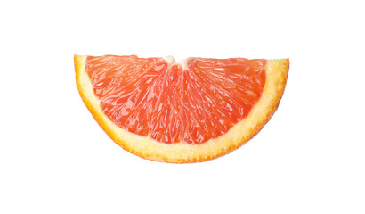 Citrus fruit. Slice of fresh ripe red orange isolated on white