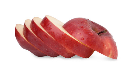 Sliced ripe red apple isolated on white