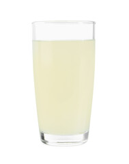 Refreshing lemon juice in glass isolated on white