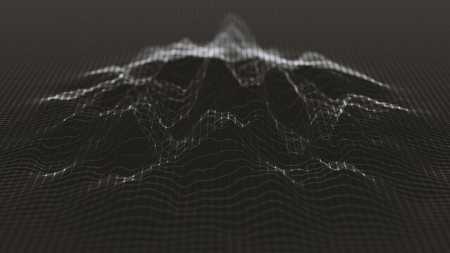 Abstract Grid With Turbulence Map Background/ Animation of an abstract background of grid with fractal surface waving