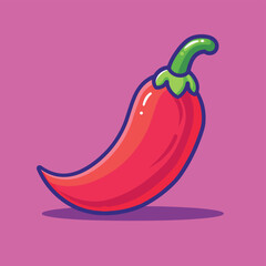 Red chili pepper vector cartoon illustration