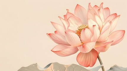 watercolor background with pink lily water