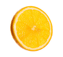 Slice of fresh ripe orange isolated on white