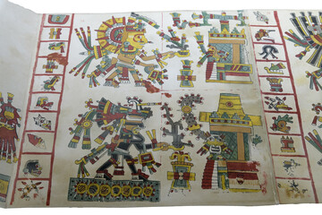 Codex Cospi. The 4 Aztec cardinal points - obrazy, fototapety, plakaty
