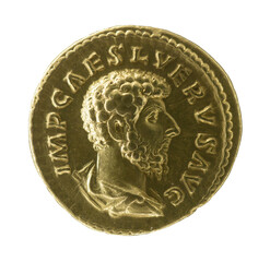 Lucius Aurelius Verus  -  Roman emperor. Aureus