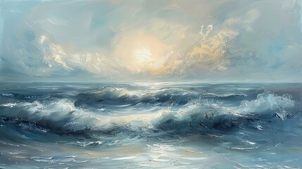 Elegant portrayal of ocean waves in muted hues, ideal for creating a serene visual experience.