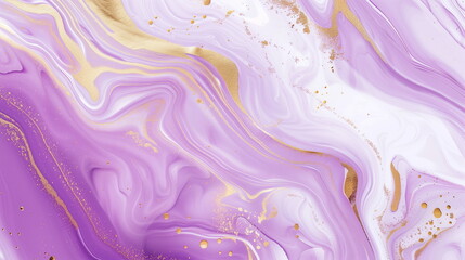 Abstract background with liquid waves of gold and lilac color
