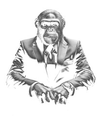 Bold Chimpanzee Business Attire Animal Persona