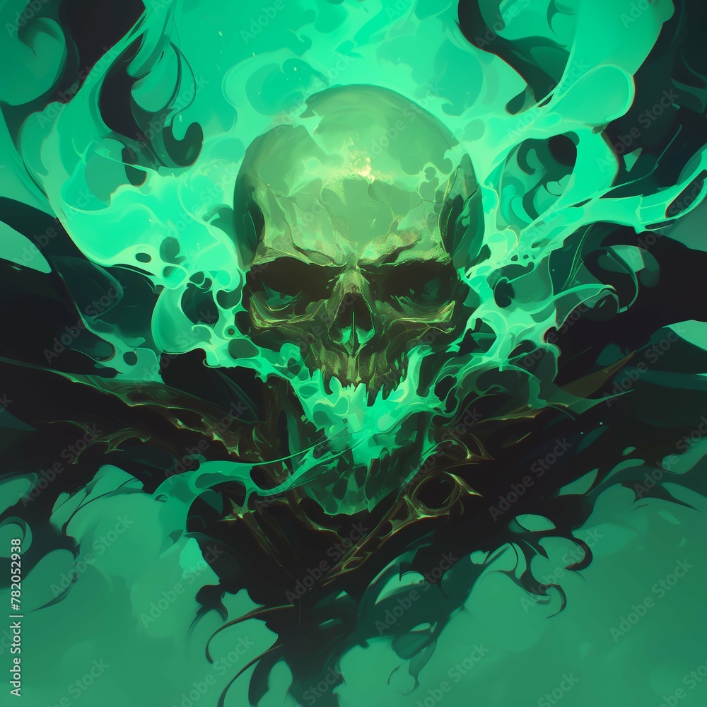 Poster Digital art of necromancer's skull