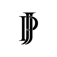 jpj lettering initial monogram logo design