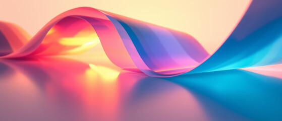Abstract Colorful Waves on a Smooth Background - Artistic Representation of Fluidity and Motion

