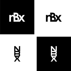 nbx typography letter monogram logo design set