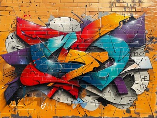 Wild style graffiti mural