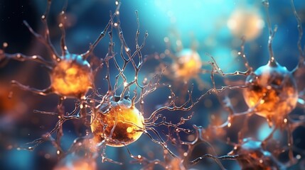 Neurons cells concept Generative AI - obrazy, fototapety, plakaty