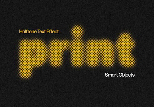 Halftone Text Effect Mockup