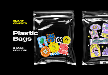 Plastic Bags Mockup With Generative AI - obrazy, fototapety, plakaty
