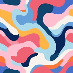 Colorful abstract seamless pattern in the style of bold outlines