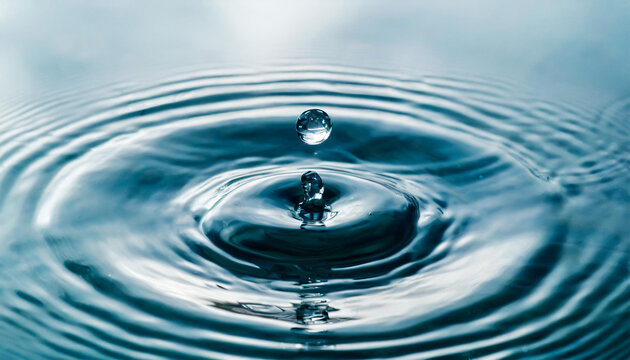 circle ripple waves from rain droplet on water surface as textured background