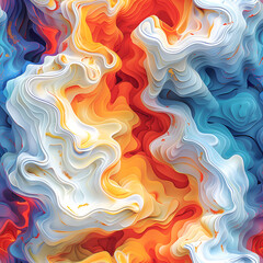 Obraz premium Trendy Vibrant Background with Fluid Patterns, Modern Seamless Design for Fashionable Tiles and Colorful Wallpaper, Abstract Artistic Texture, Vibrant Colors for Decoration.