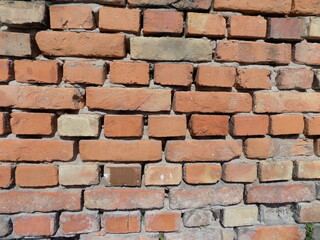 background, red brick wall.