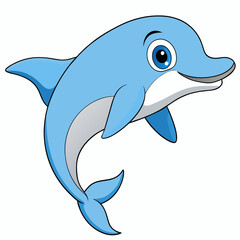 Naklejka premium dolphin white background -Vector illustration