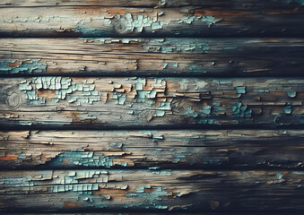 Verwitterter Holz Hintergrund, bei dem die Farbe abblättert, copy space