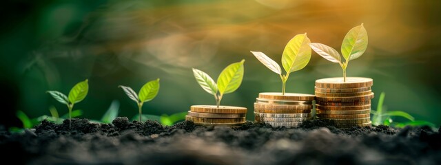 Successful investments in green, sustainable projects, highlighting growing trend of environmentally conscious investing and ESG (Environmental, Social, and Governance) initiatives - obrazy, fototapety, plakaty