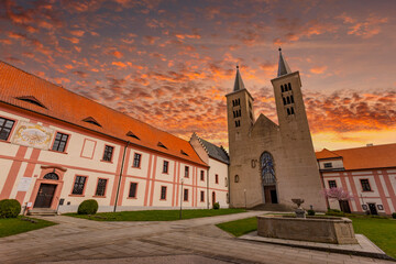 Fototapeta na wymiar Premonstratensian Monastery from 12th century. Milevsko, Czech Republic.