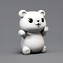 Naklejka premium Charming 3D render of a cute bear character: Adorable and playful design ideal for various creative projects
