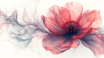 Abstract Pink Floral Illustration Generative AI