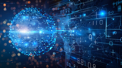 Obraz premium technology wallpaper of global network connection