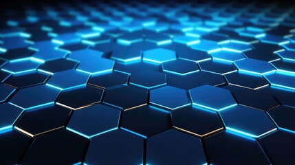 hexagonal perspective pattern blue background