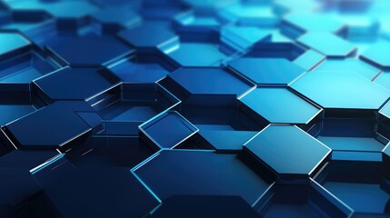 hexagonal perspective pattern blue background