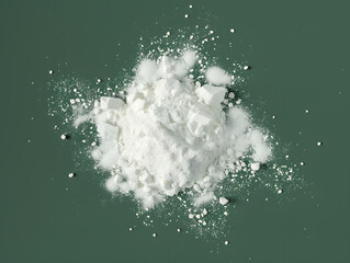 White powder top view pile  isolated on background