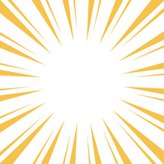 正方形の黄色の集中線の素材