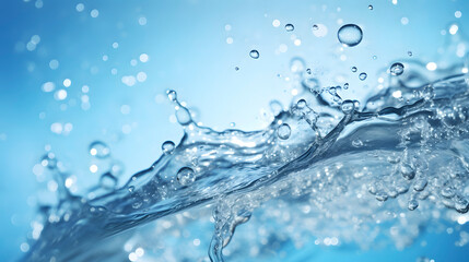 Digital blue splashing water abstract graphics poster web page PPT background