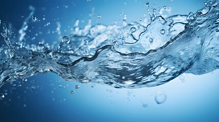 Naklejka na ściany i meble Digital blue splashing water abstract graphics poster web page PPT background