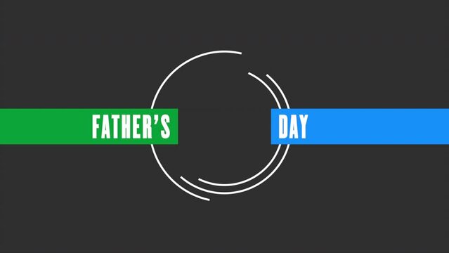 A simple black background with a blue and green stripe instantly catches the eye. The words Father's Day stand out in the middle of the stripe