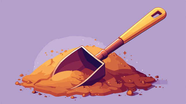 Sand shovel icon vector image on purple background
