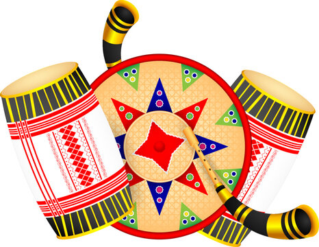 Vector illustration of Bihu elements
