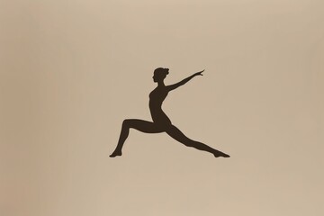 Fototapeta na wymiar female silhouette performs a yoga tan