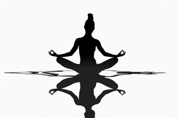 silhouette of a person doing a lotus yoga exercise