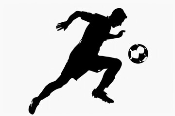 silhouette of a man playing soccer in silhouette