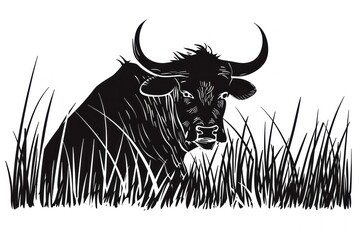 bull standing on a white background