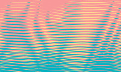 Neon color moire geometric abstract banner with waves stripes. Holographic crazy background for wall art, wallpaper, textile, fabrics, wall panel, textile, cover, poster, interior decor.  - obrazy, fototapety, plakaty