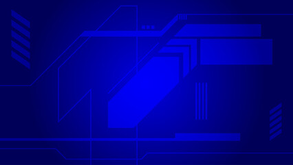 機械的で近未来的なテクノロジーシステムの抽象的な青色のデジタルデザイン、ベクターイラスト背景素材